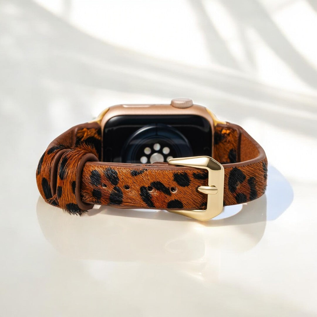 Pulseira de couro marrom Panthera para Apple Watch