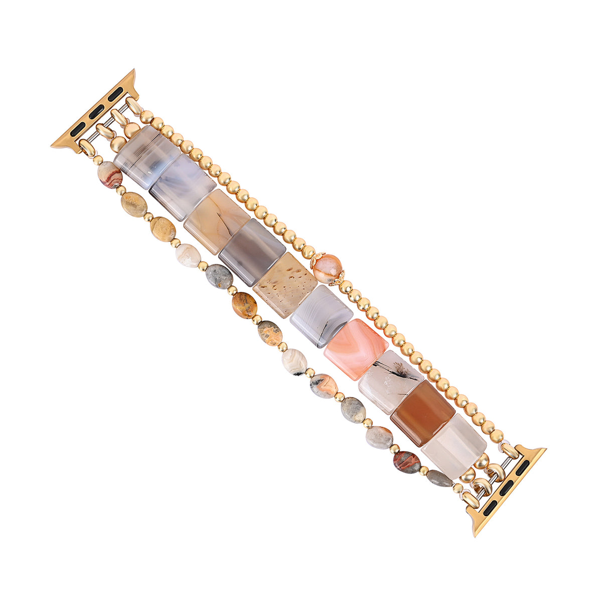 Pulseira elástica para Apple Watch em ágata dourada Golden Hour