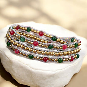Pulseira Envolvente de Brilho Natalício Alegre