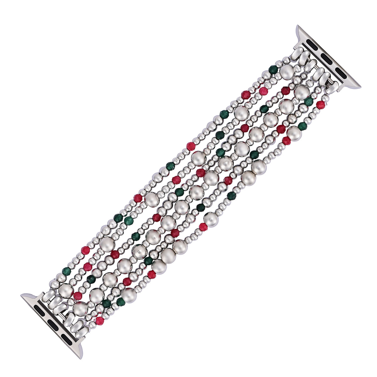 Pulseira Elástica Mágica Prateada de Natal para Apple Watch