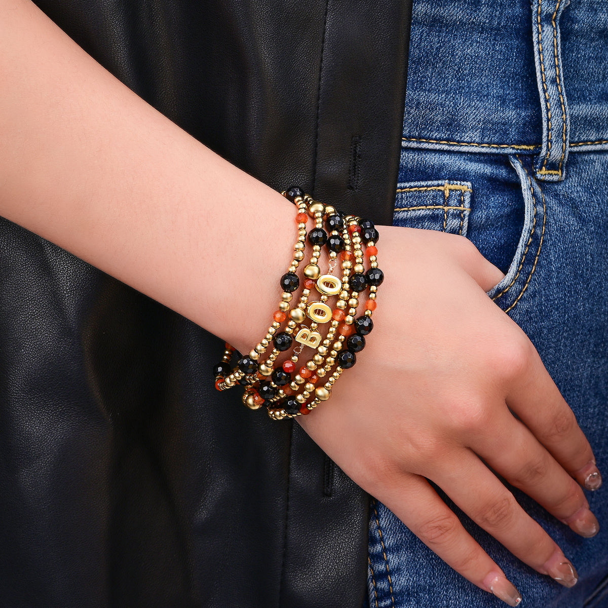 Conjunto de pulseiras brilhantes assustadoras de Halloween