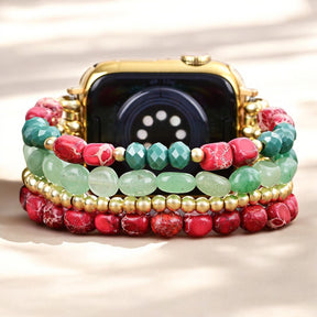 Pulseira de Natal Evergreen Gold Elegance para Apple Watch