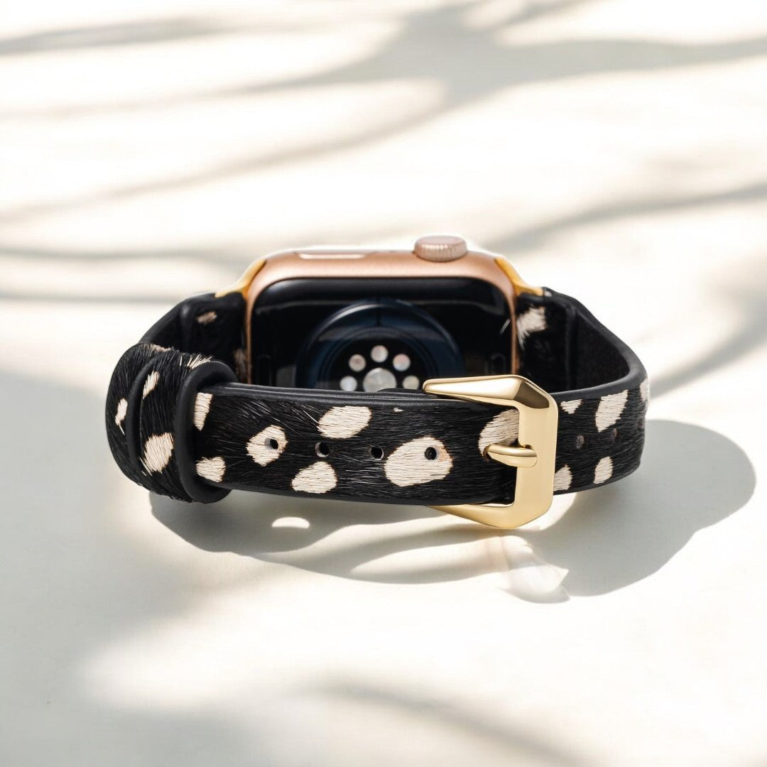 Pulseira Apple Watch em pele Safari monocromática
