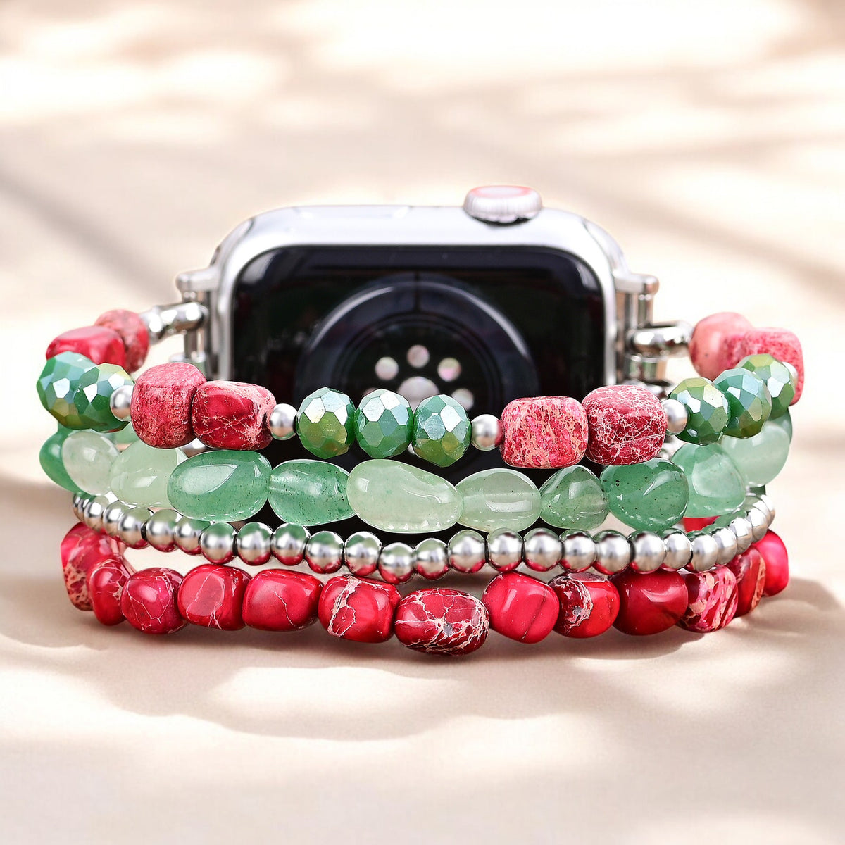 Pulseira de Natal Evergreen Silver Elegance para Apple Watch