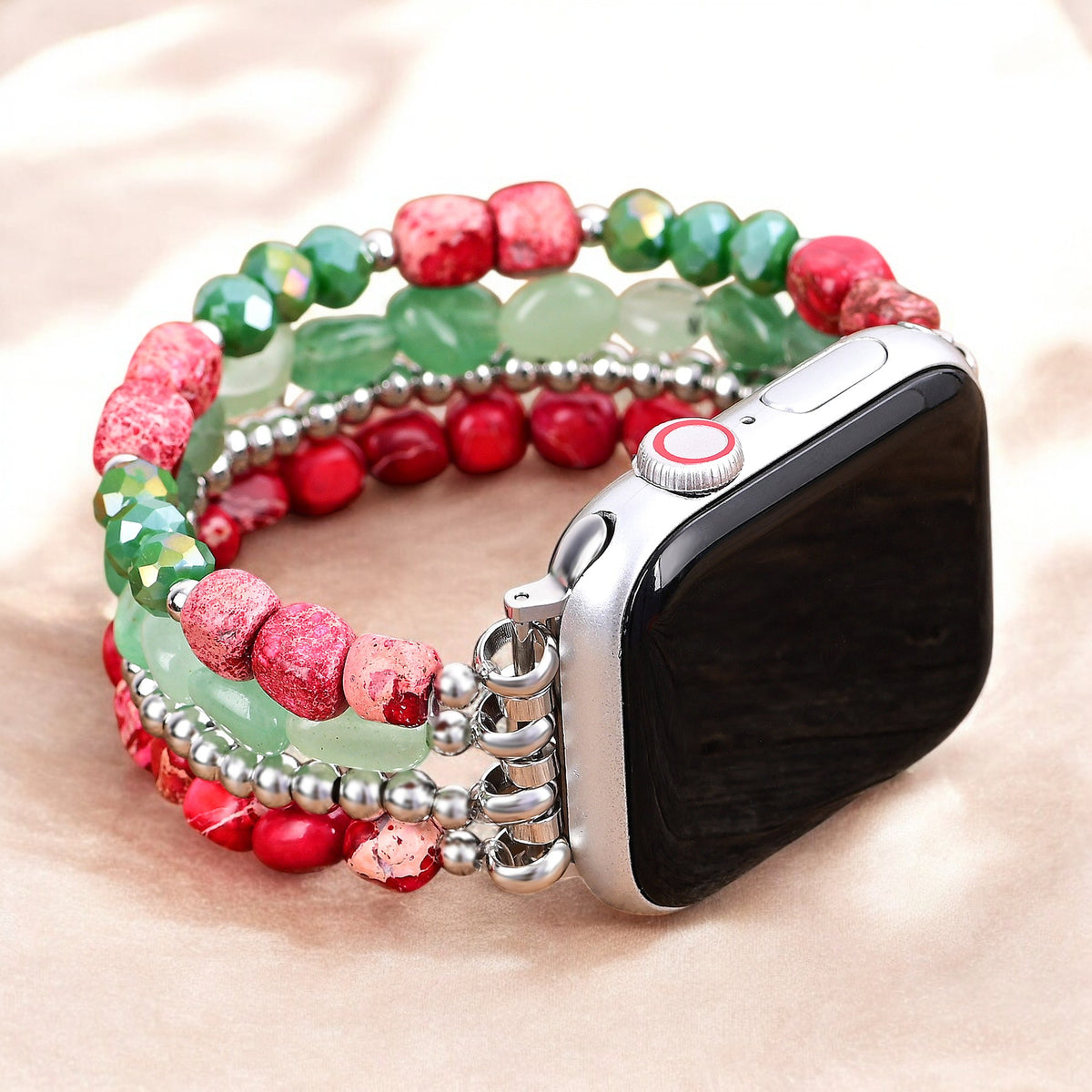 Pulseira de Natal Evergreen Silver Elegance para Apple Watch