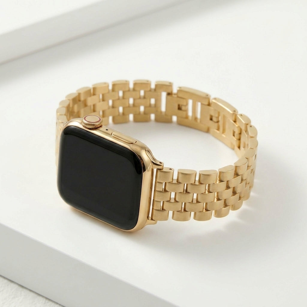 Pulseira de Luxo Dourada Chic para Apple Watch