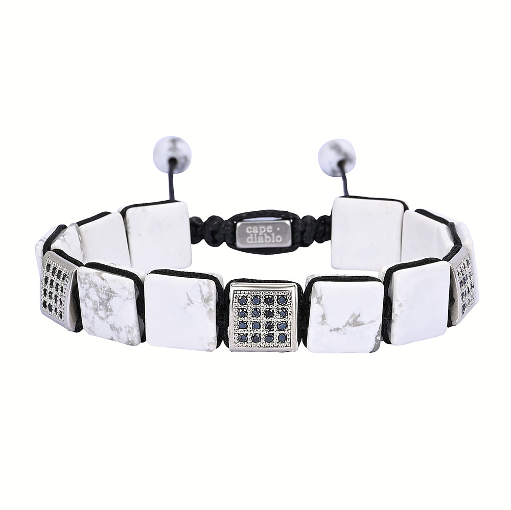 Pulseira branca de turquesa para homem