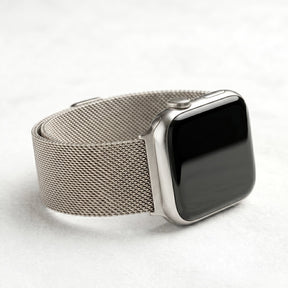 Pulseira de luxo Apple Watch em aço platina