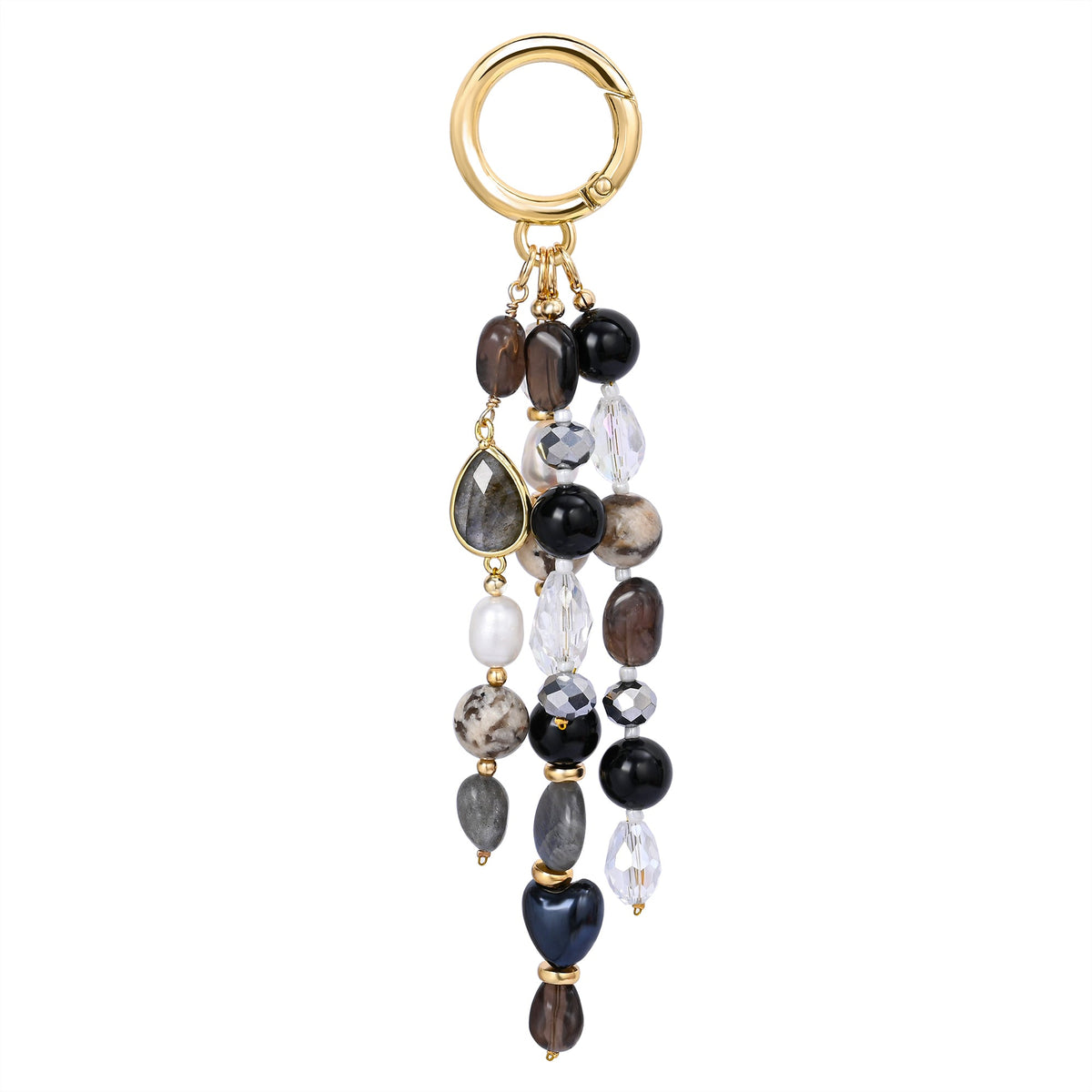 Labradorite Obsidiana Amuleto de Bolsa Harmonia