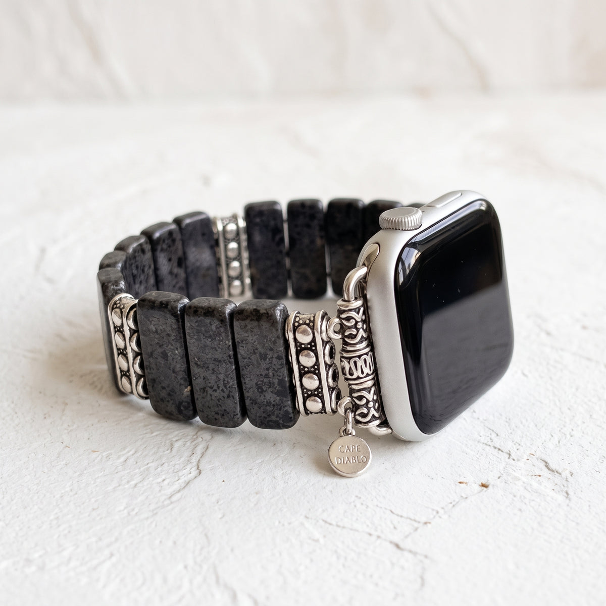 Bracelete elástica Apple Watch em jaspe meia-noite