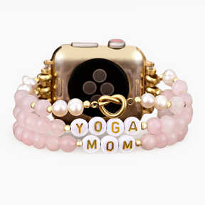 Pulseira para Apple Watch Yoga Mom Rose Quartz Stretch