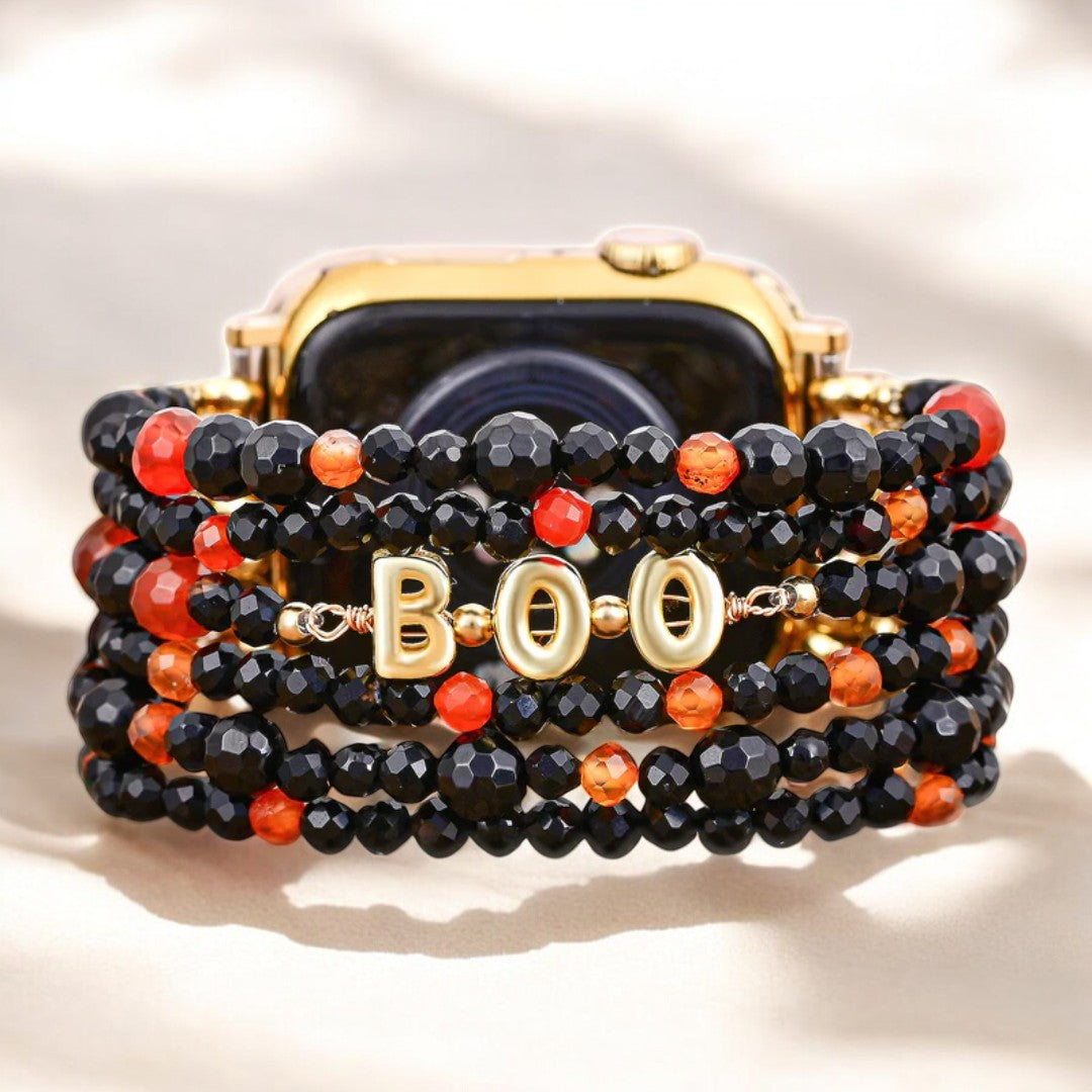 Pulseira Apple Watch com tema de Abóbora de Halloween
