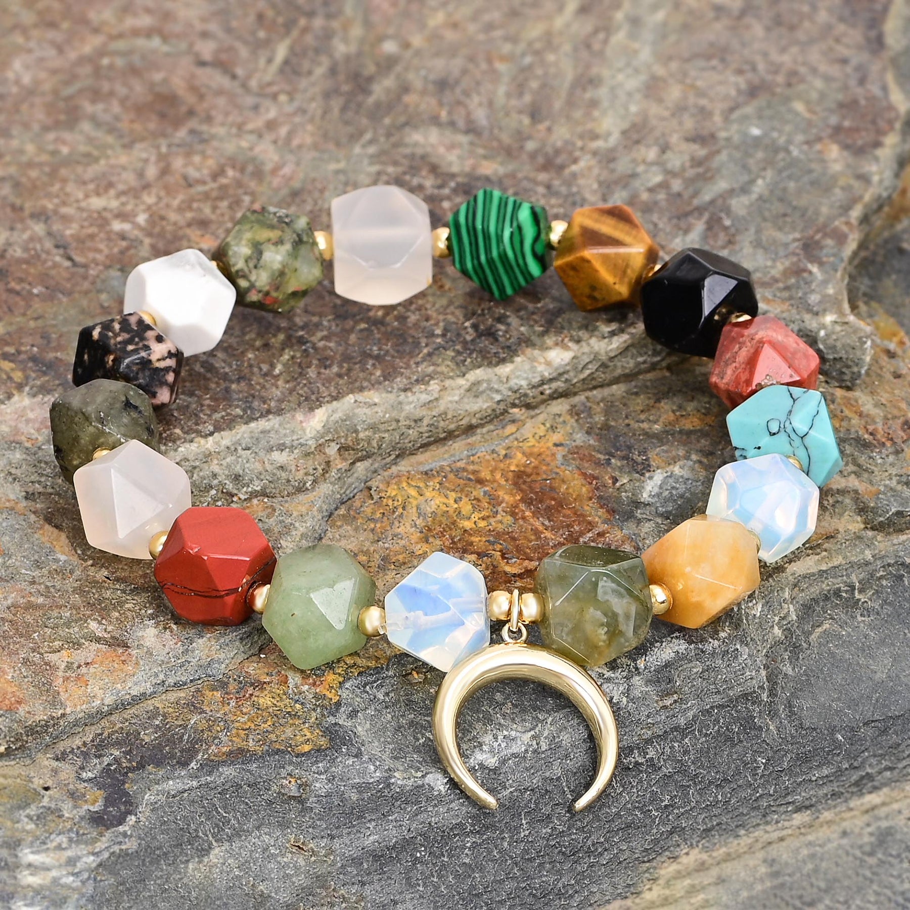 Pulseira de Amuleto de Amor de Pedra da Lua