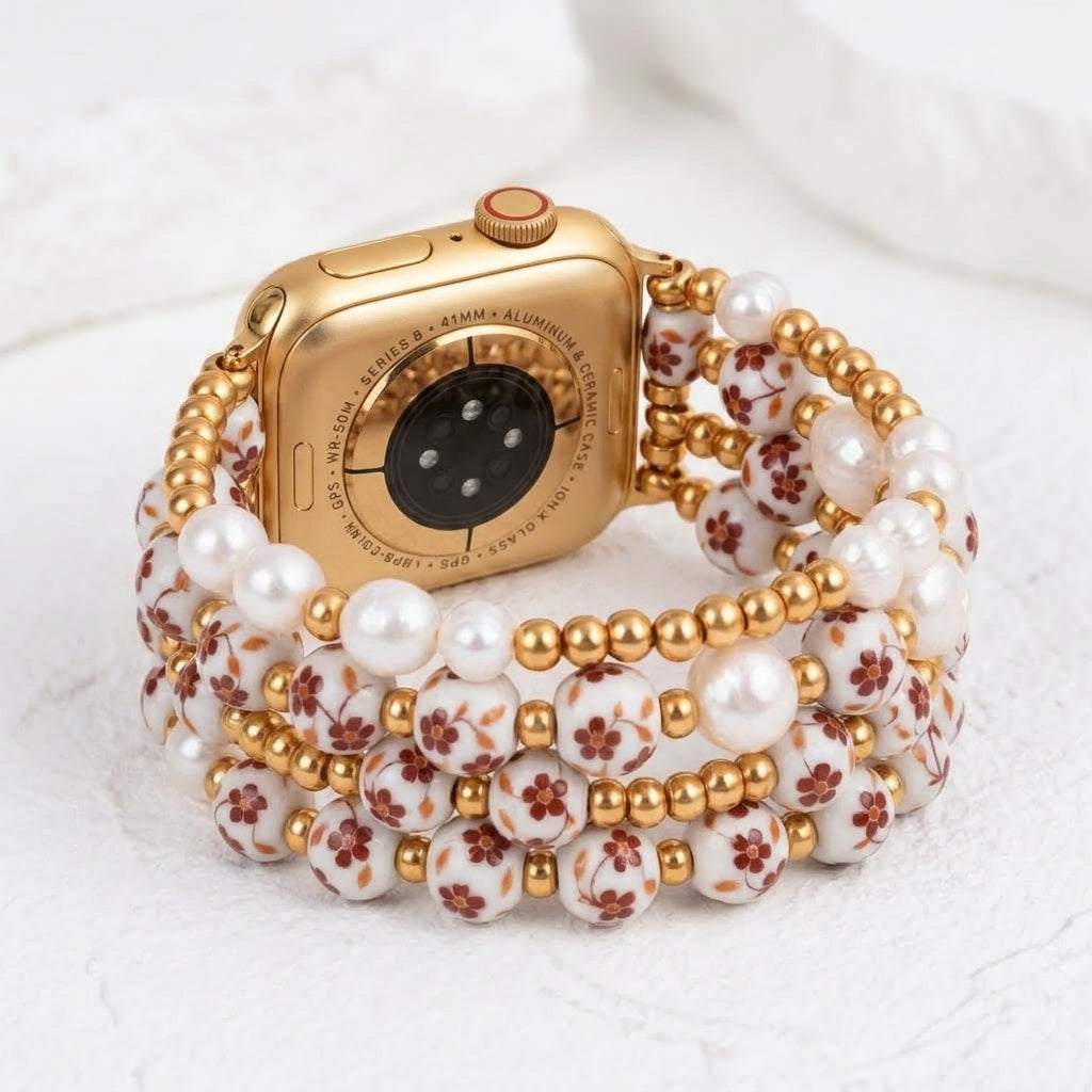 Bracelete Apple Watch Porcelain Garden Autumn Blossom