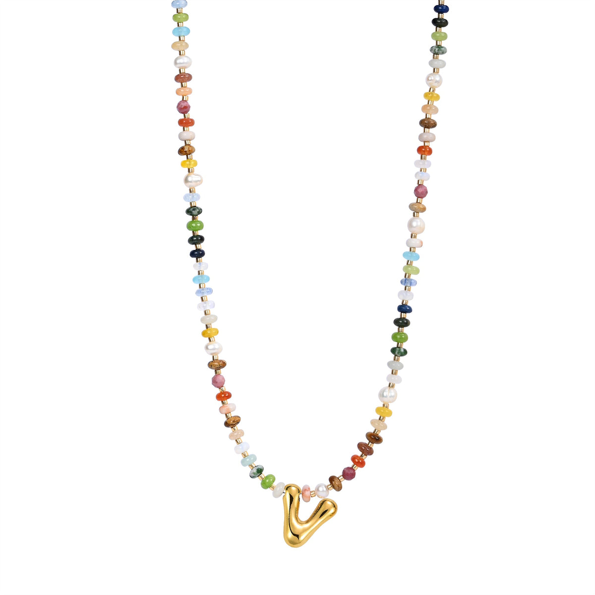 Colar com Letras em Bolha Multicoloridas