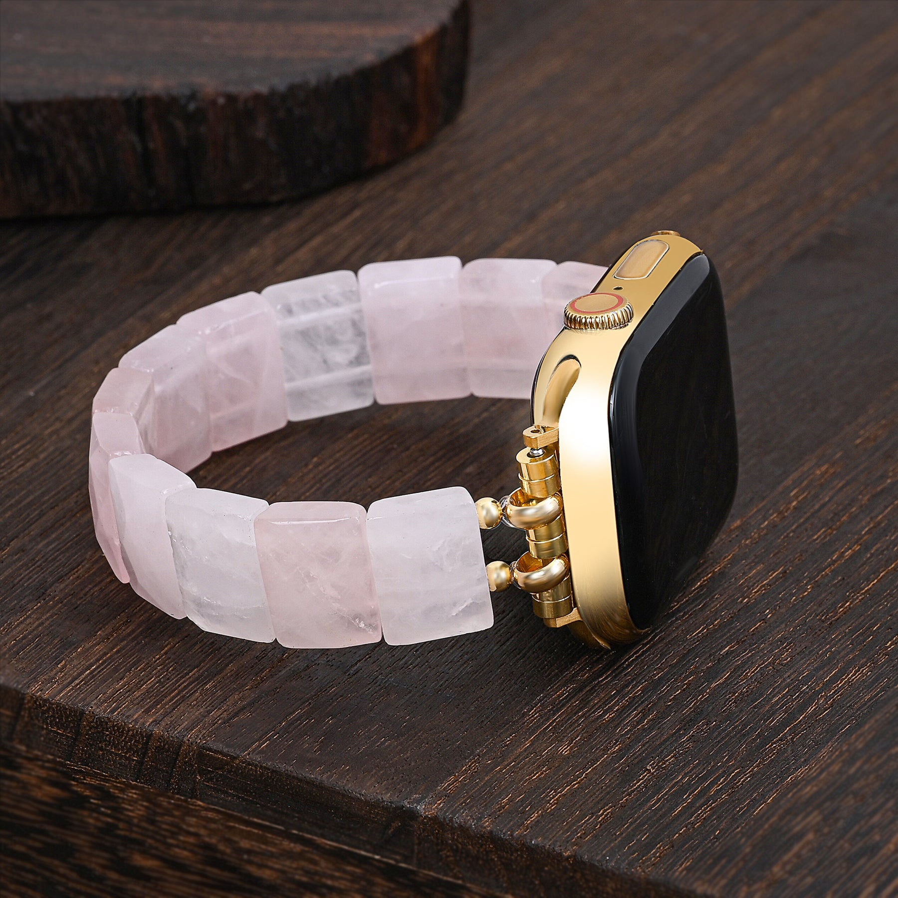 Pulseira Elástica de Quartzo Cor de Rosa para Apple Watch