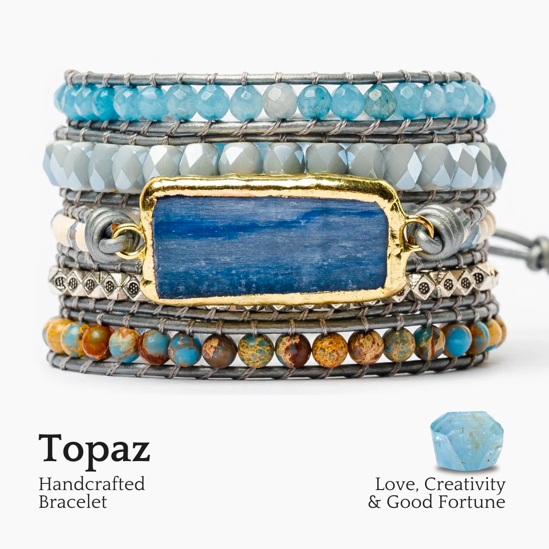 Pulseira Envolvente de Topázio Curativo