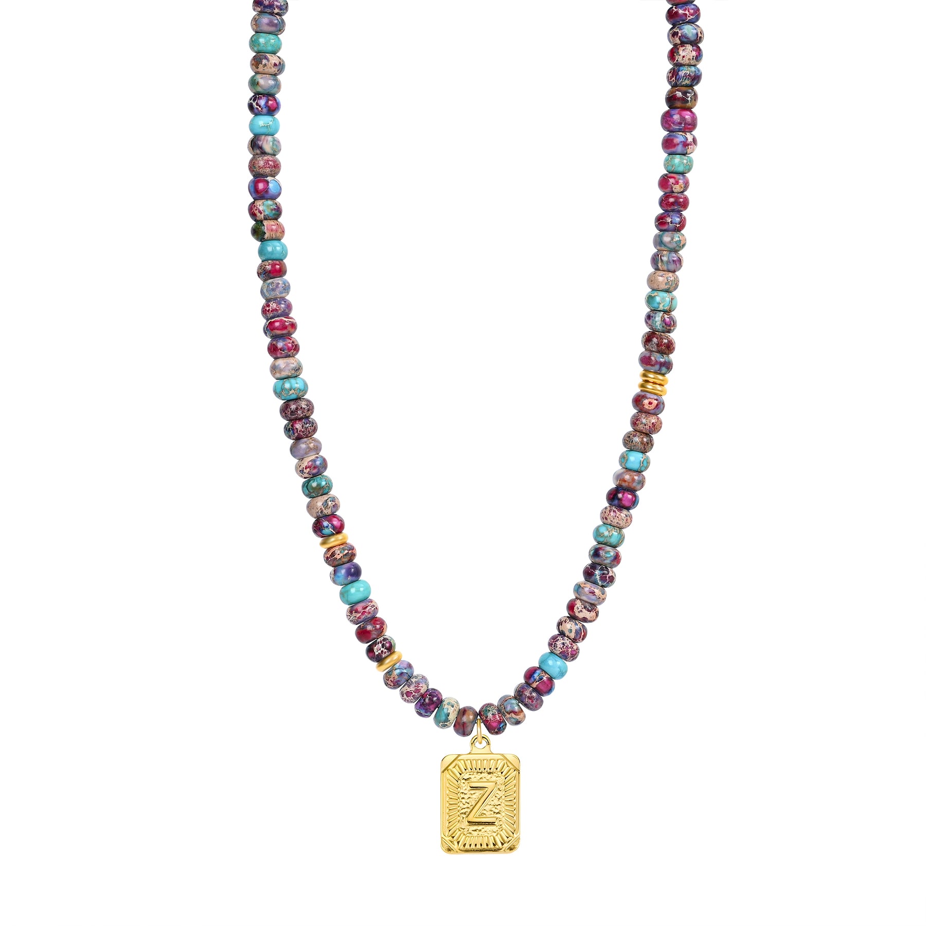 Colar com Letra de Jaspe Imperial Azul