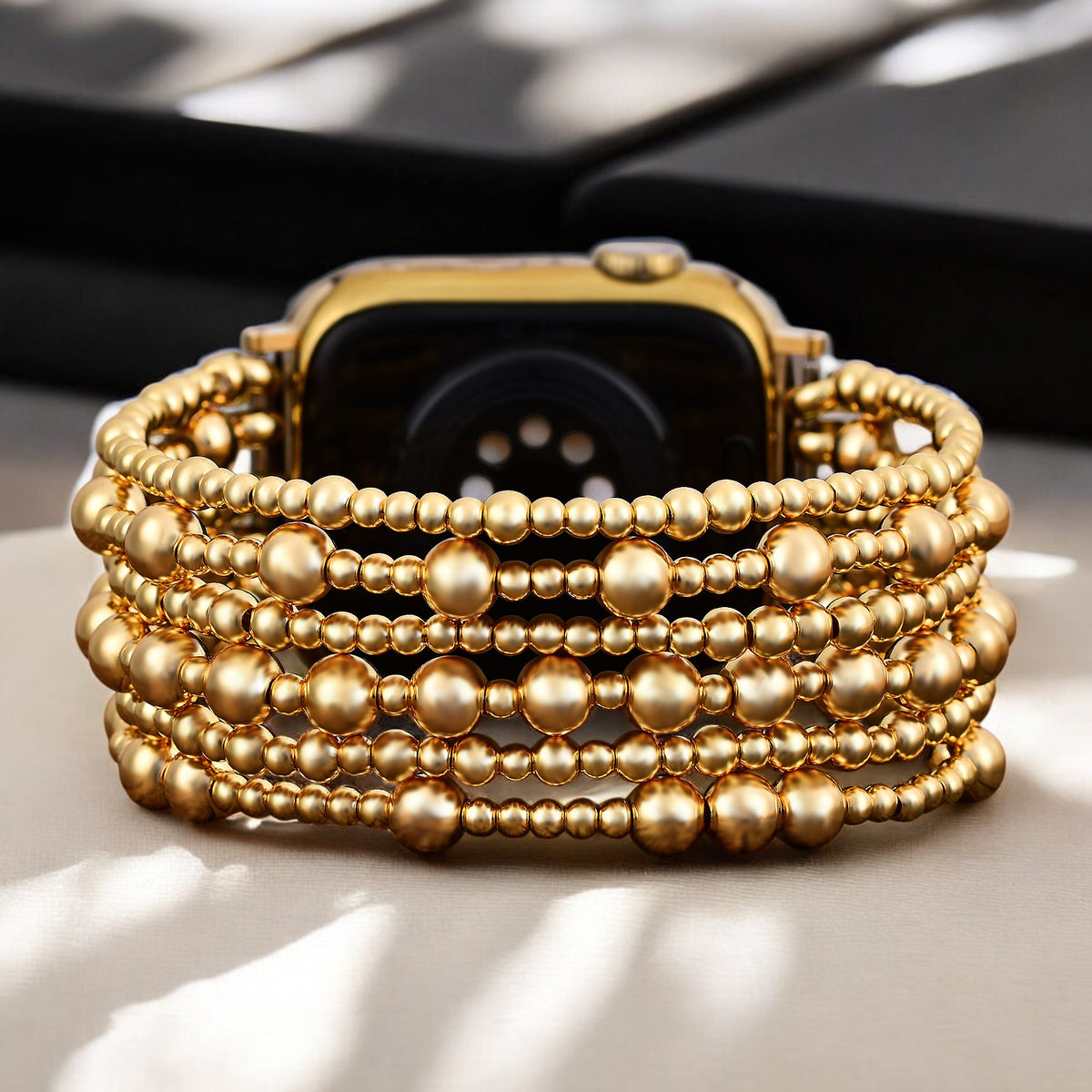 Pulseira Elástica Dourada Demure para Apple Watch