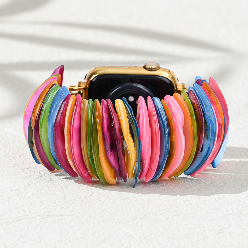 Correia elástica dourada com revestimento de dopamina para Apple Watch