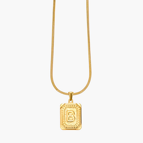 Colar inicial com letras de bolhas douradas brilhantes