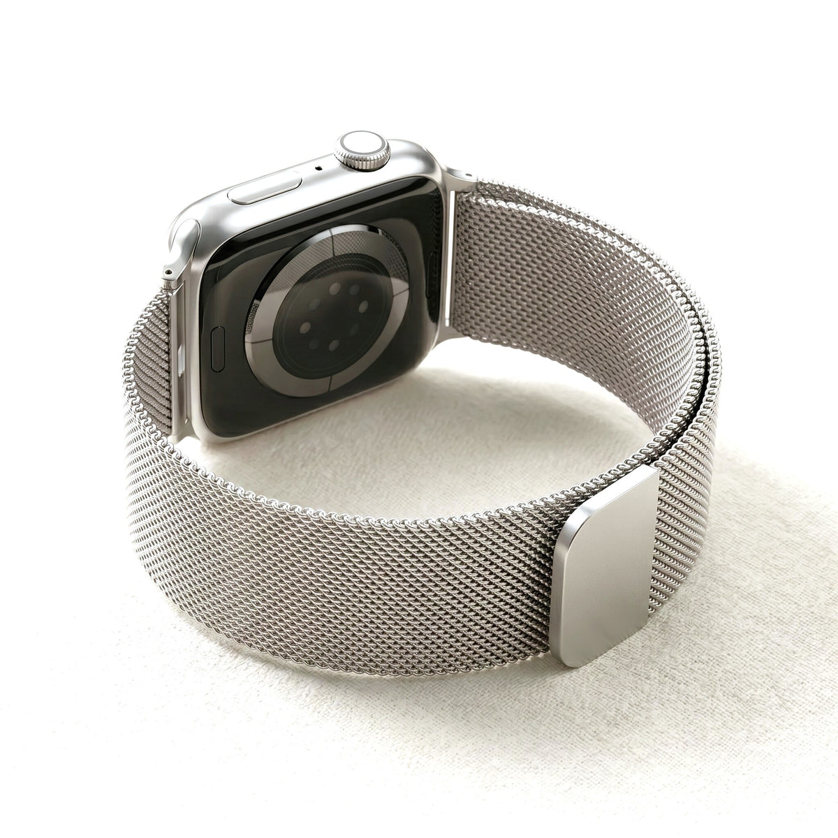 Pulseira de luxo Apple Watch em aço platina