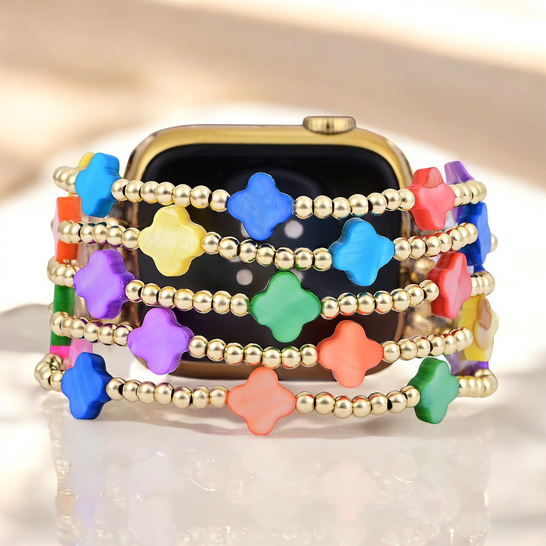 Pulseira Chakra Clover Stretch para Apple Watch