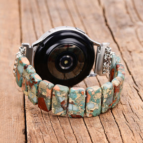 Pulseira elástica de Jaspe Tibetano da Terra para Apple Watch