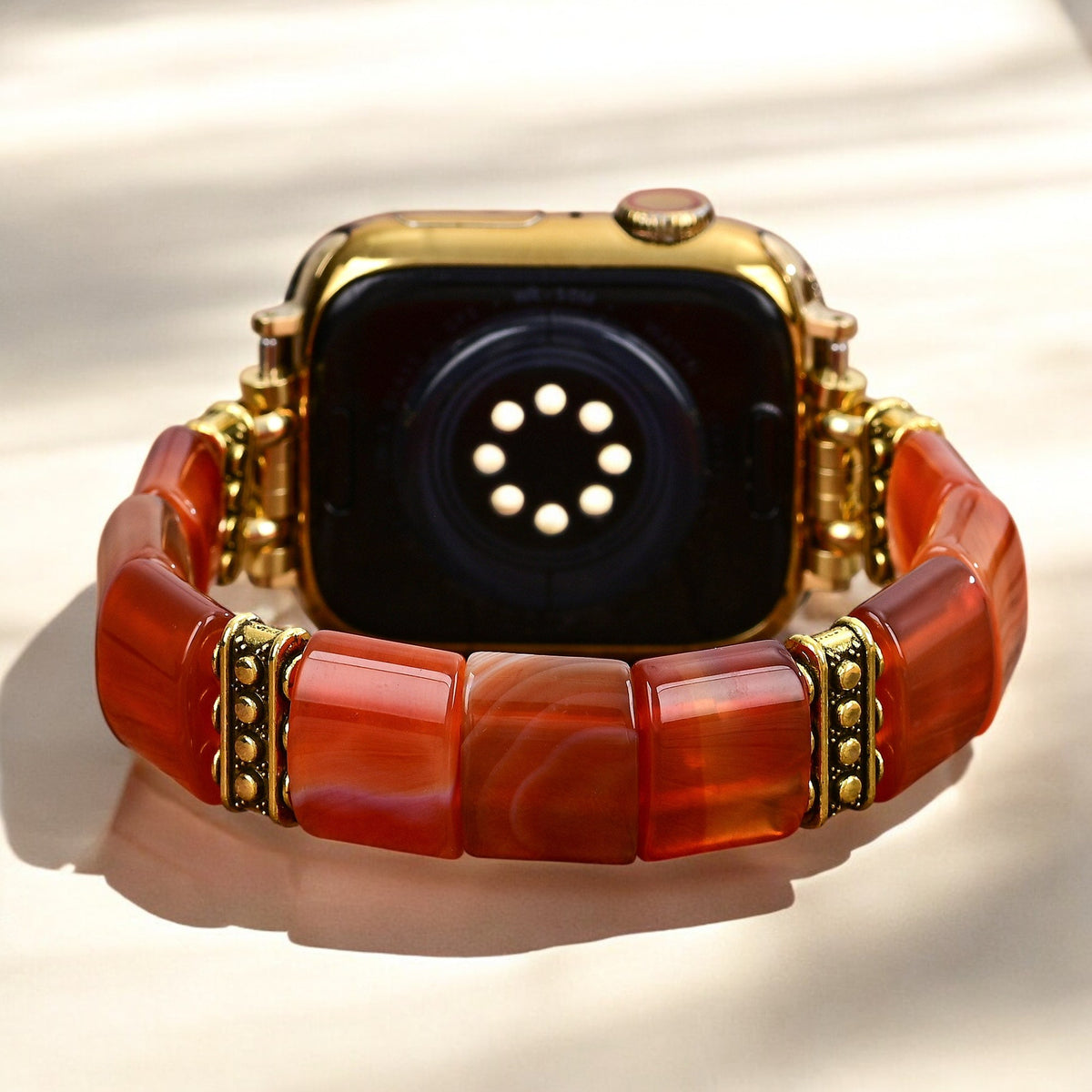 Pulseira elástica de Ágata Chama Serena para Apple Watch