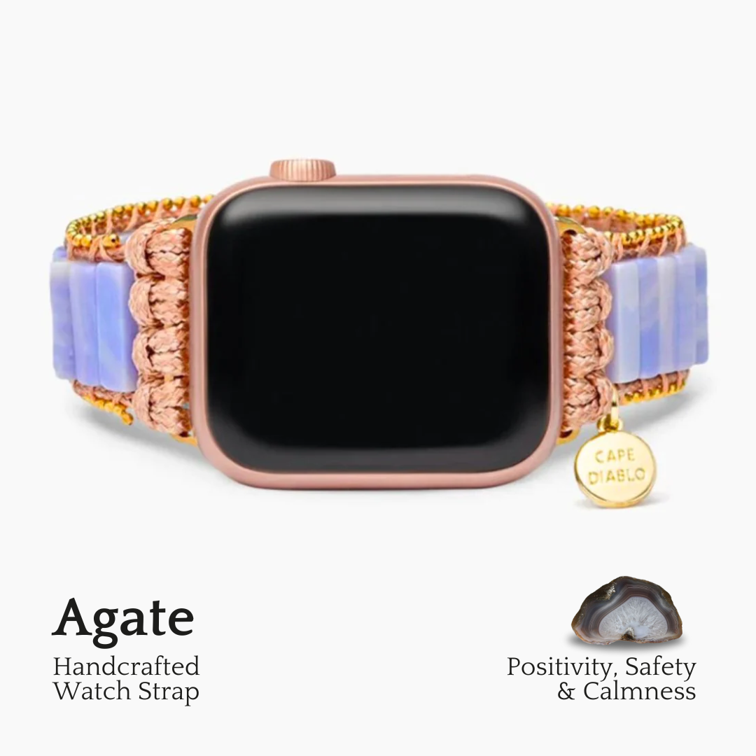 Pulseira de Apple Watch em Ágata Ameixa