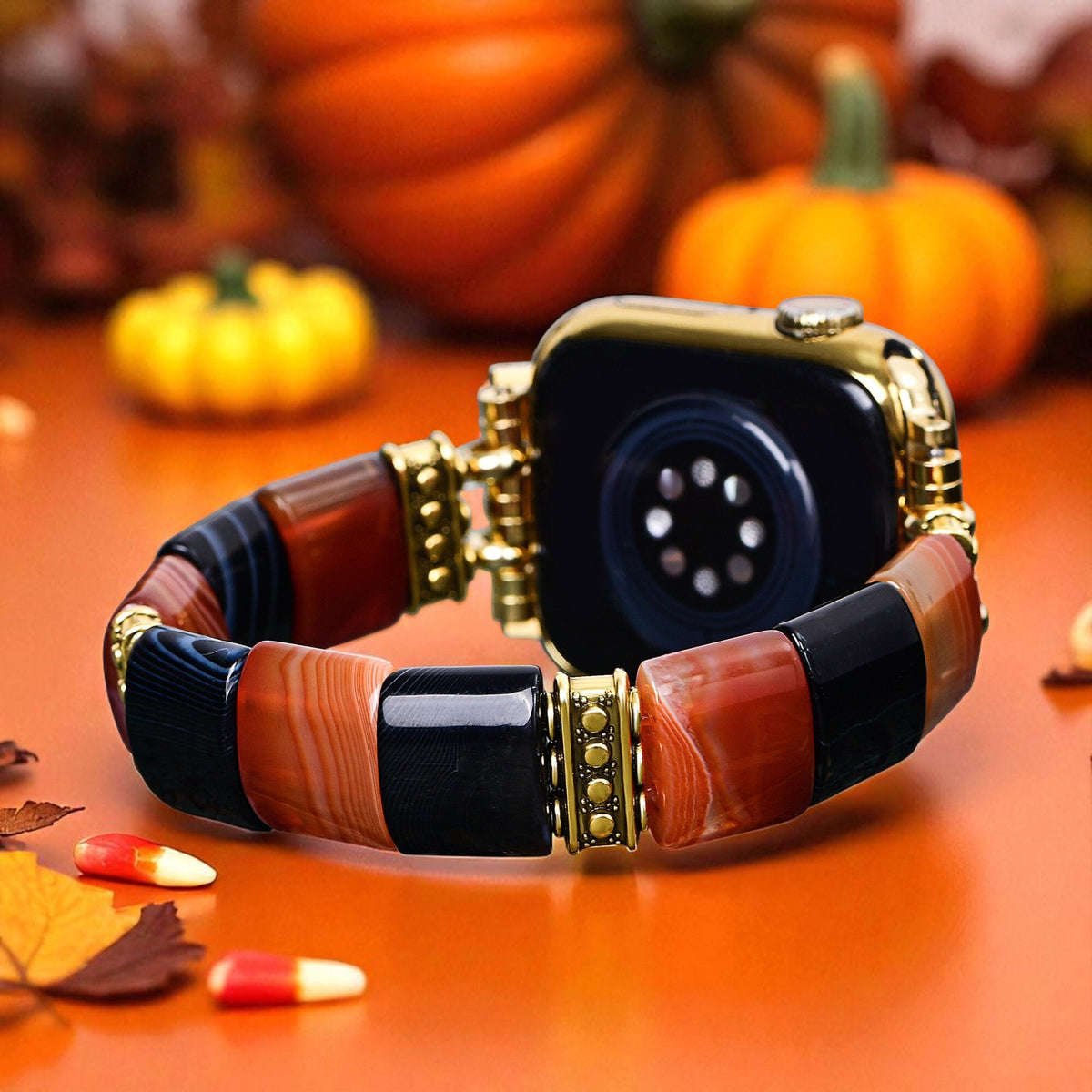 Pulseira Haunted Stripes Halloween para Apple Watch