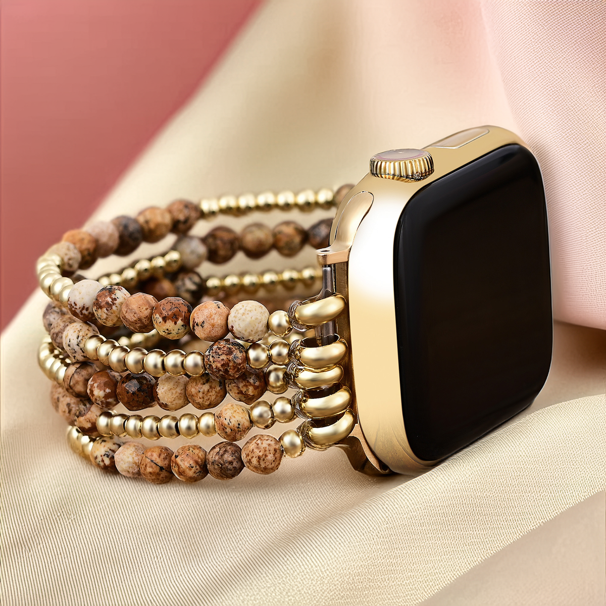 Pulseira Elástica Golden Earth Jasper para Apple Watch