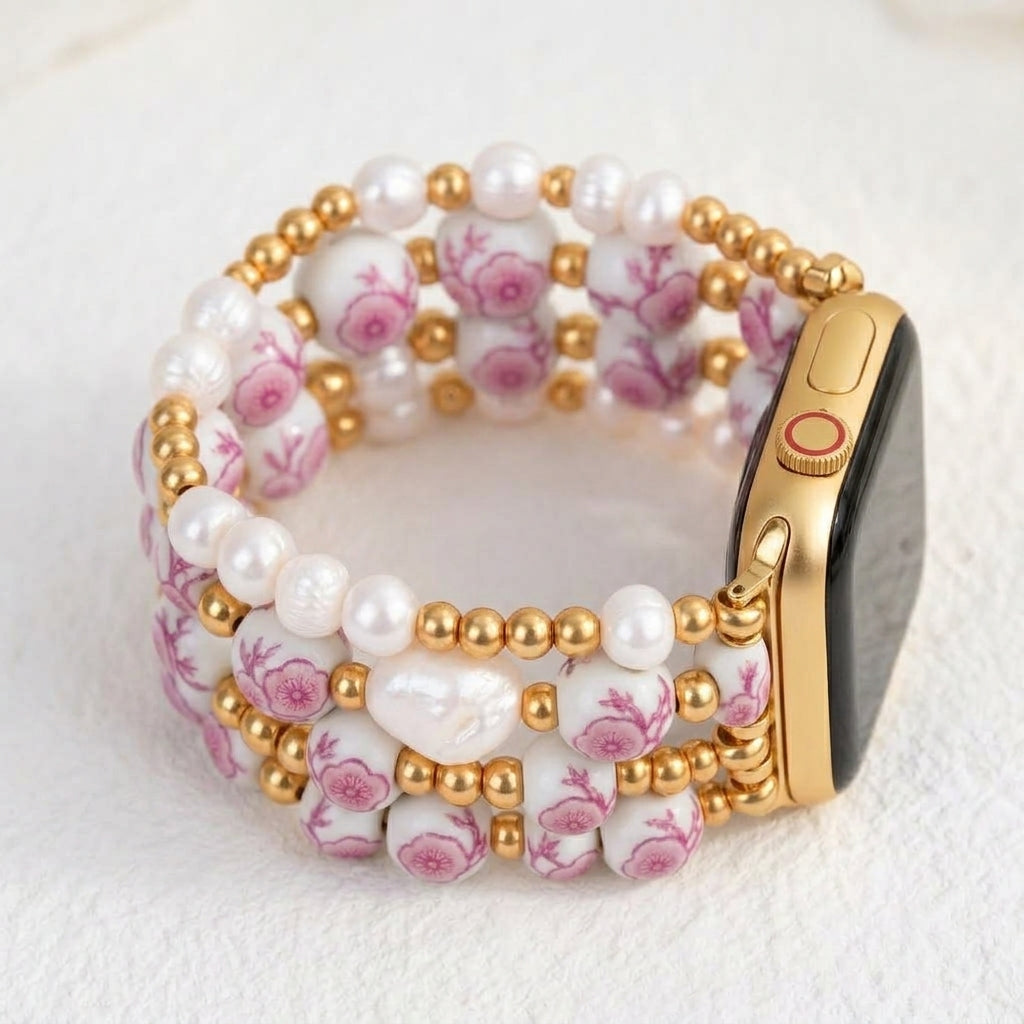Bracelete Apple Watch Porcelain Garden Cherry Blossom