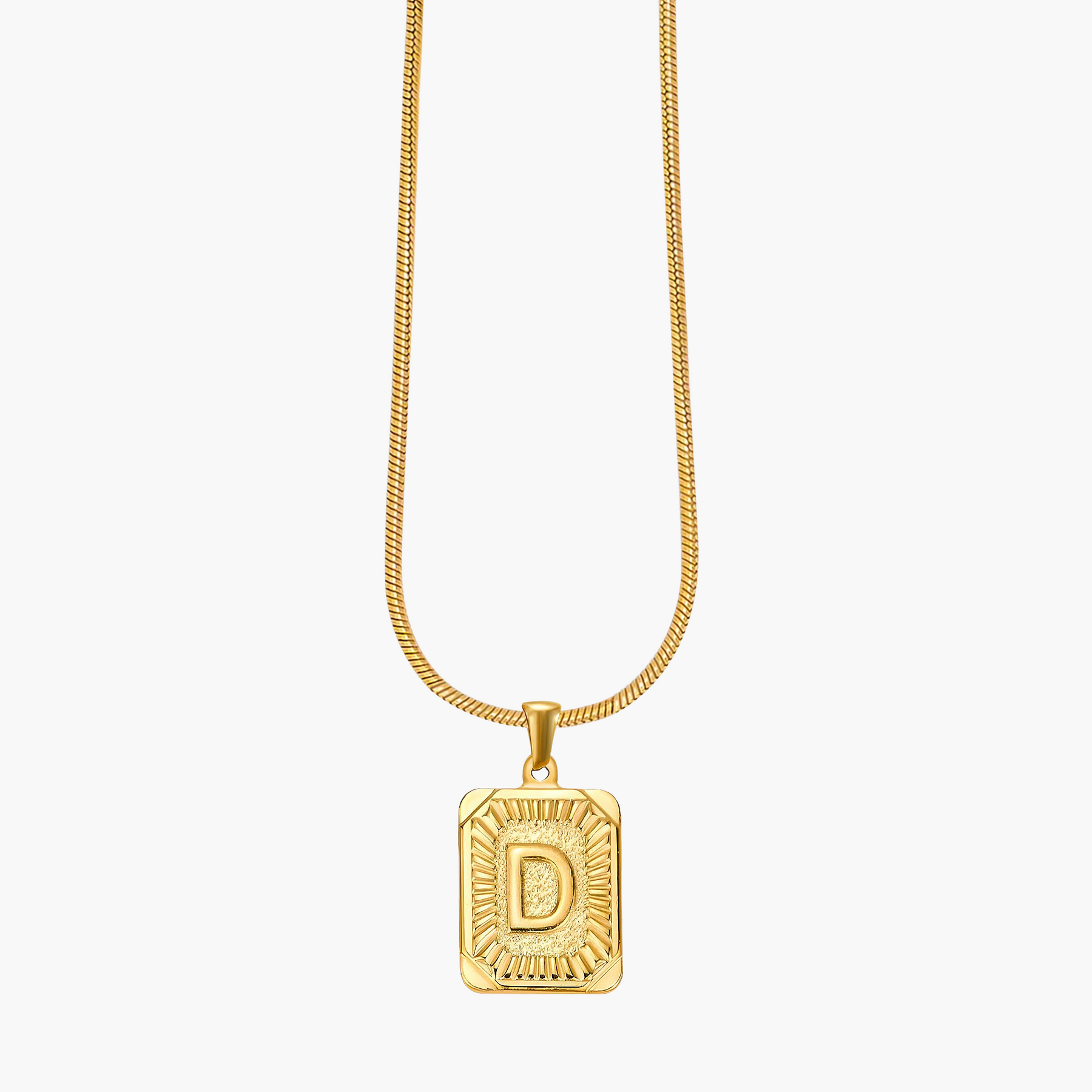 Colar inicial com letras de bolhas douradas brilhantes