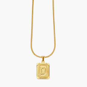 Colar inicial com letras de bolhas douradas brilhantes