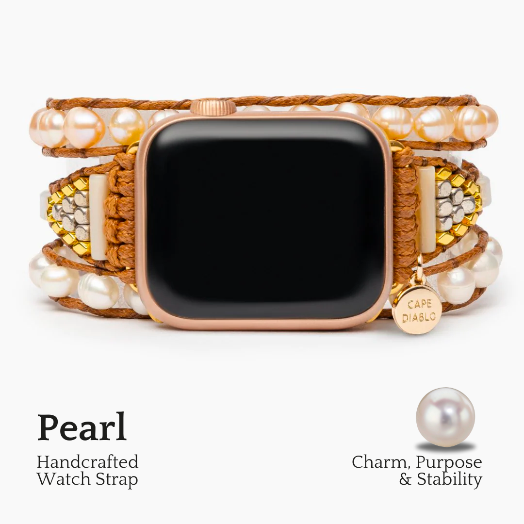 Pulseira Apple Watch com Pérola de Água Doce Elegante