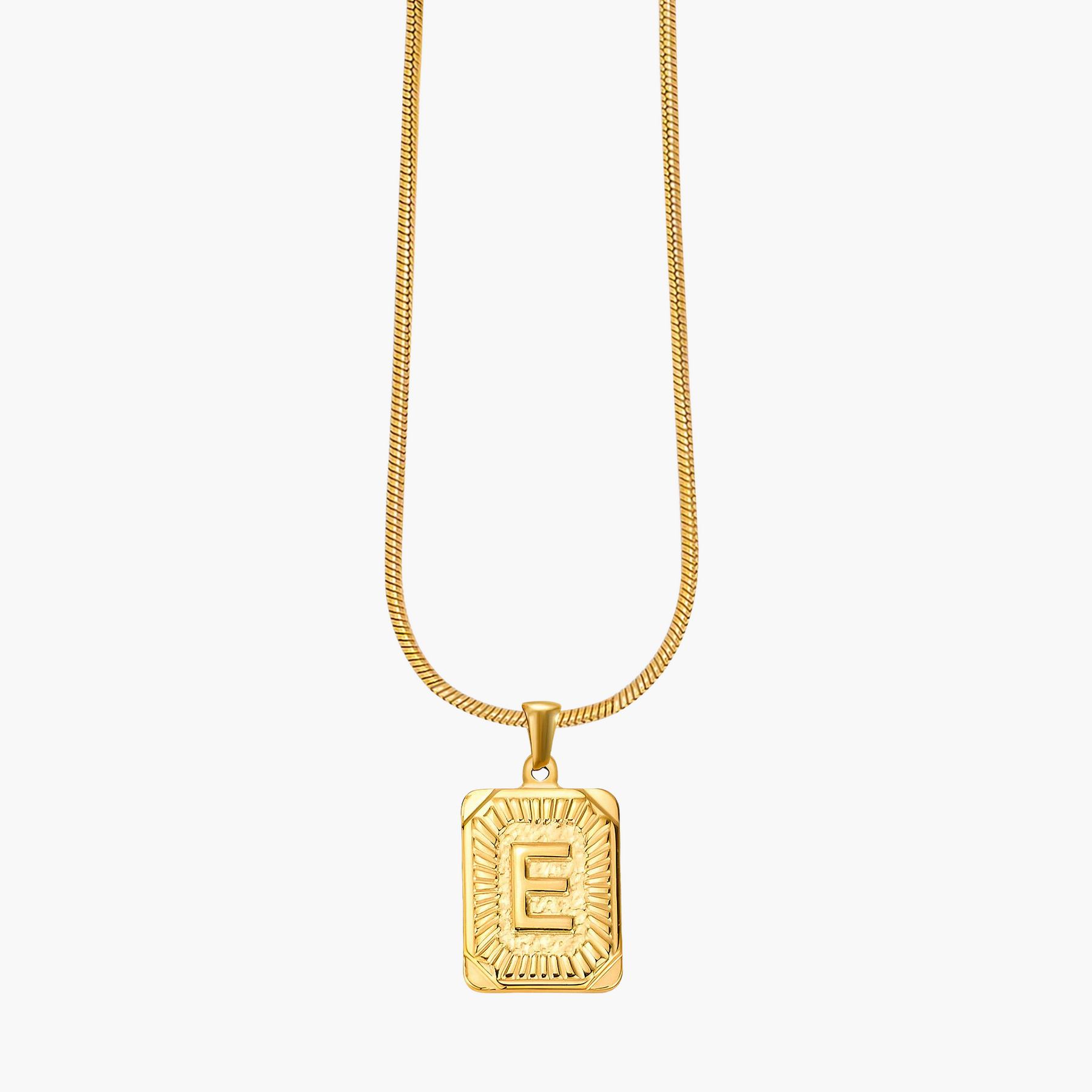 Colar inicial com letras de bolhas douradas brilhantes