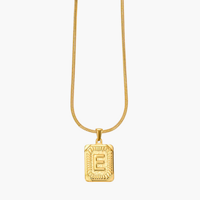 Colar inicial com letras de bolhas douradas brilhantes