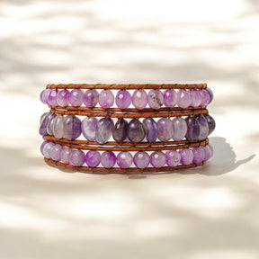 Pulseira Artesanal Envolvente de Ametista Mística