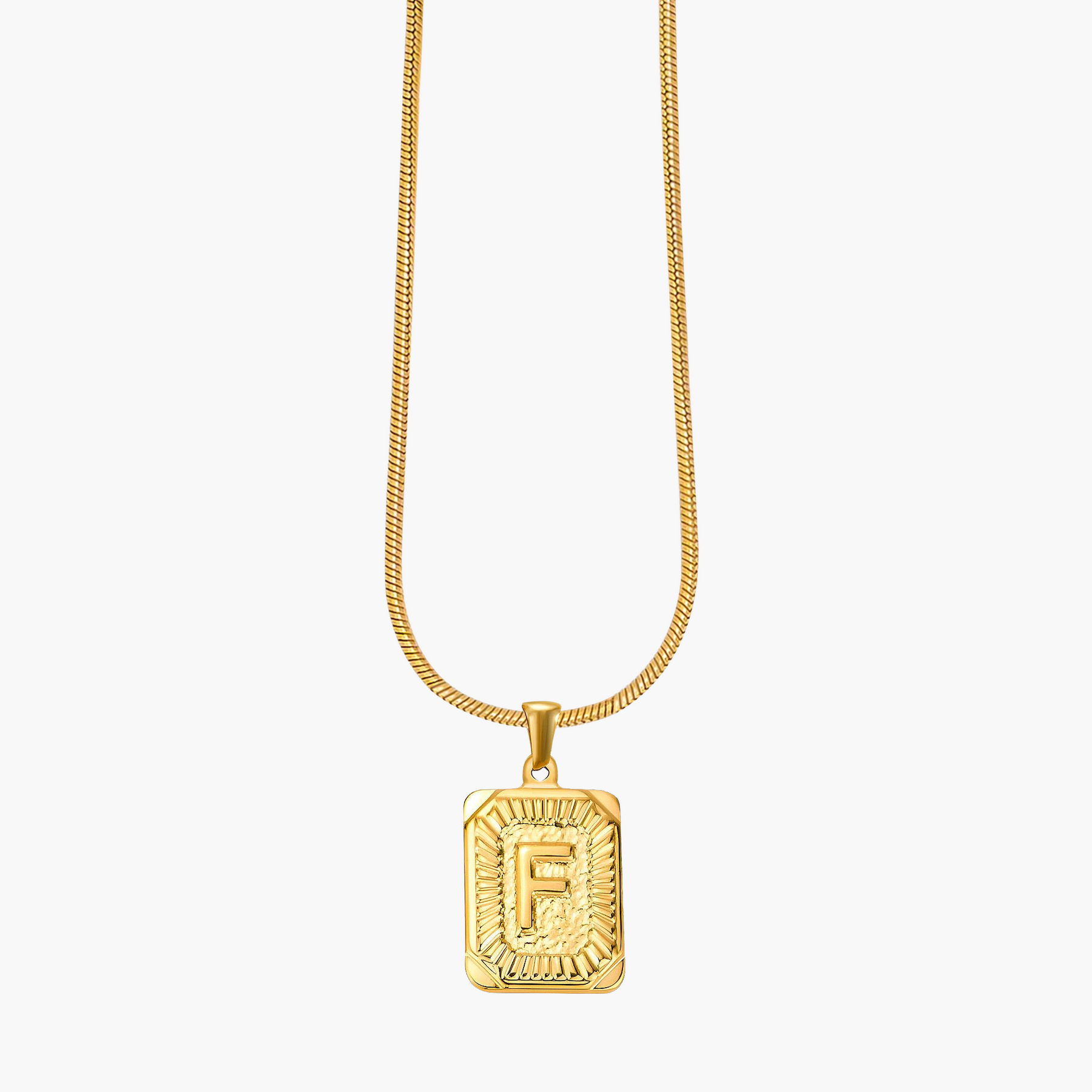 Colar inicial com letras de bolhas douradas brilhantes