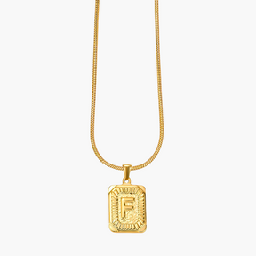 Colar inicial com letras de bolhas douradas brilhantes