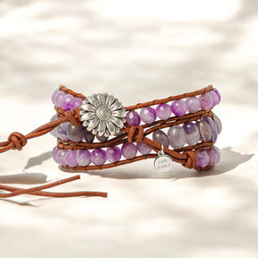 Pulseira Artesanal Envolvente de Ametista Mística