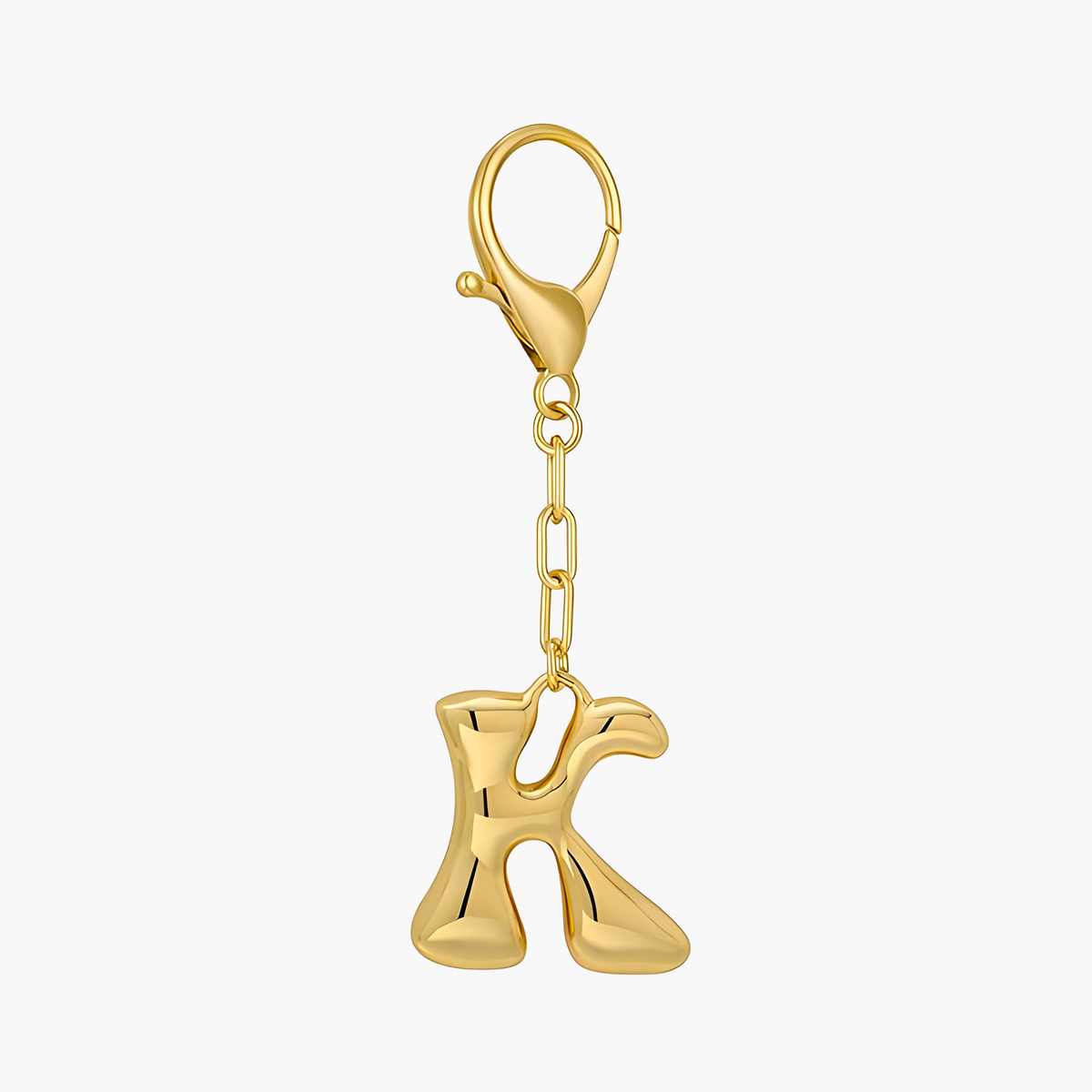 Chaveiro e Pendurar de Bolsa com Inicial em Letra de Balão
