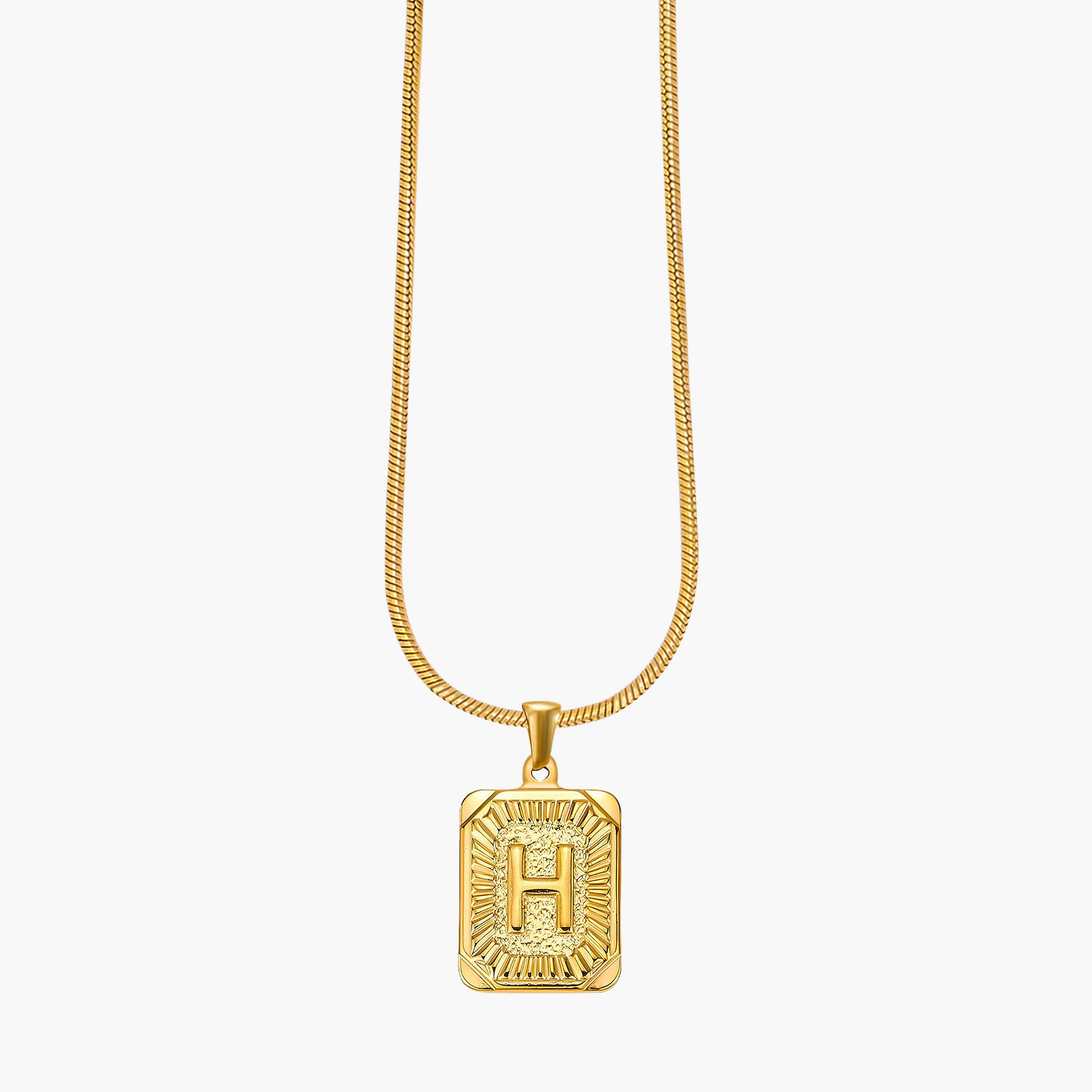 Colar inicial com letras de bolhas douradas brilhantes