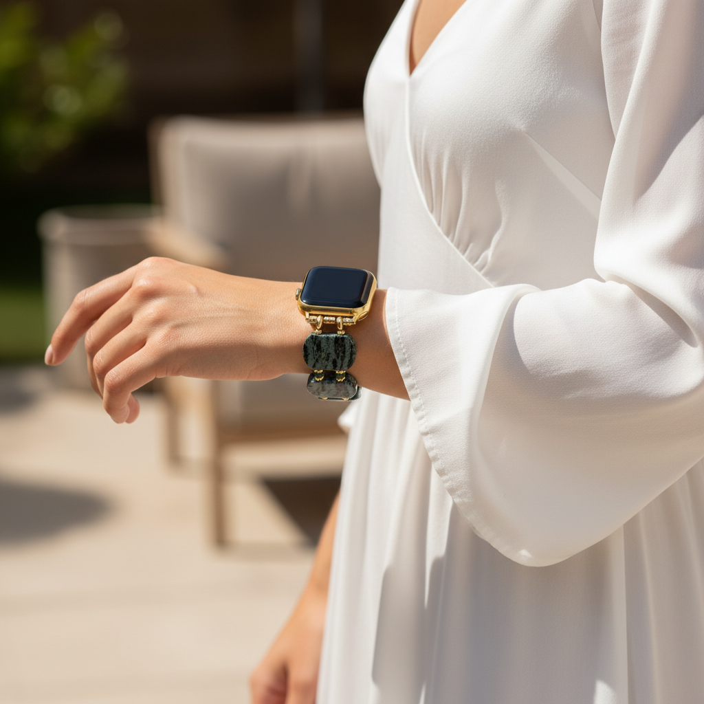 Correia Apple Watch de Musgo Esmeralda Taxoite