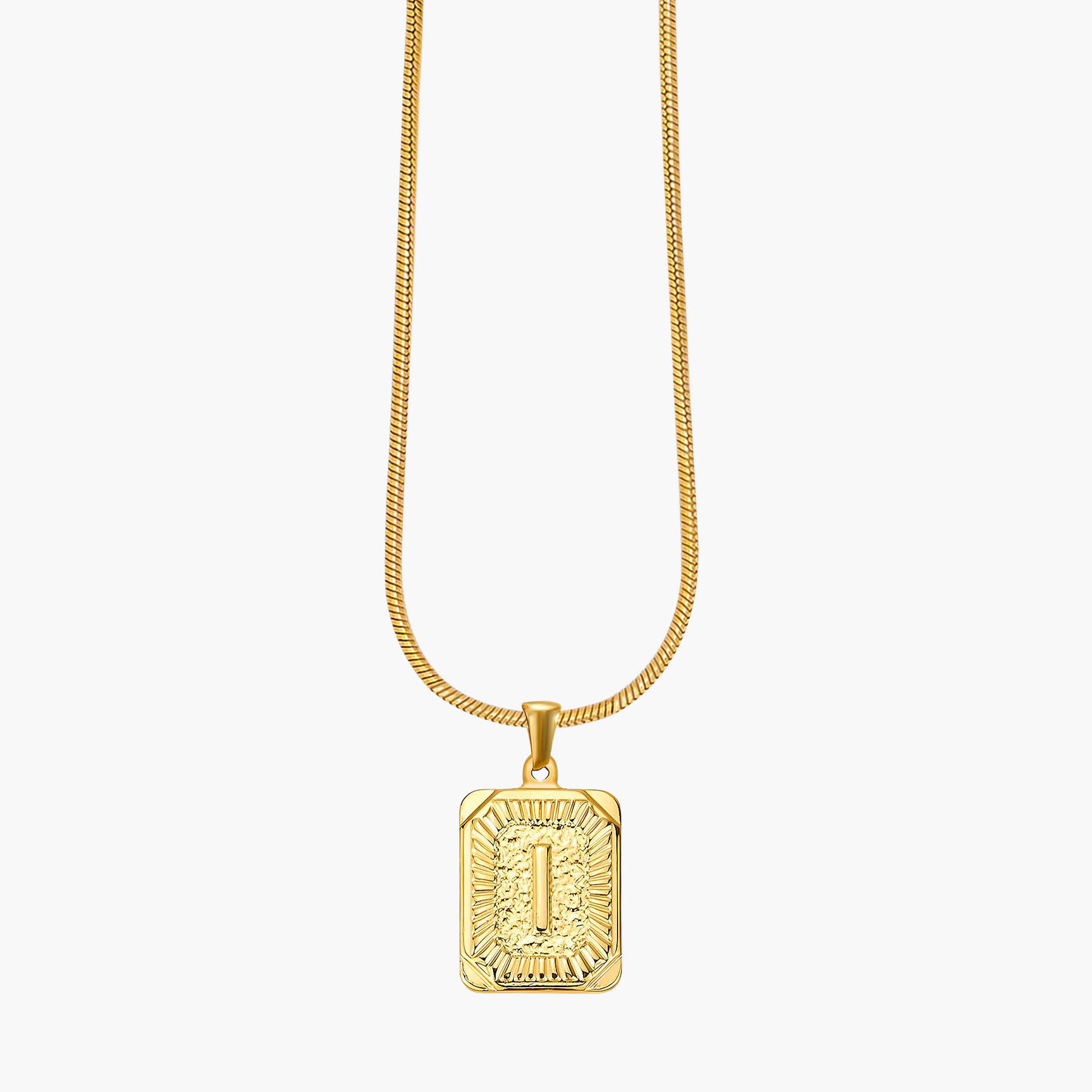Colar inicial com letras de bolhas douradas brilhantes