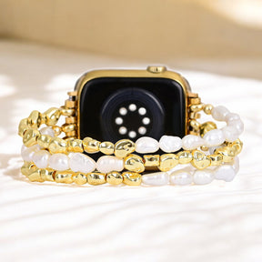 Pulseira Elástica Golden Pearl para Apple Watch