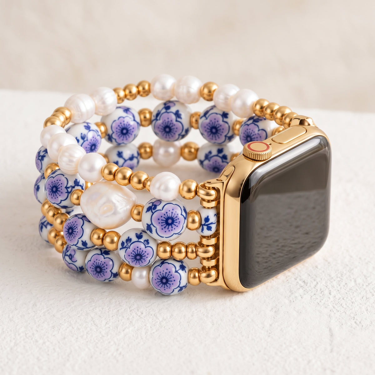 Bracelete Apple Watch Porcelain Garden Lavender Bloom