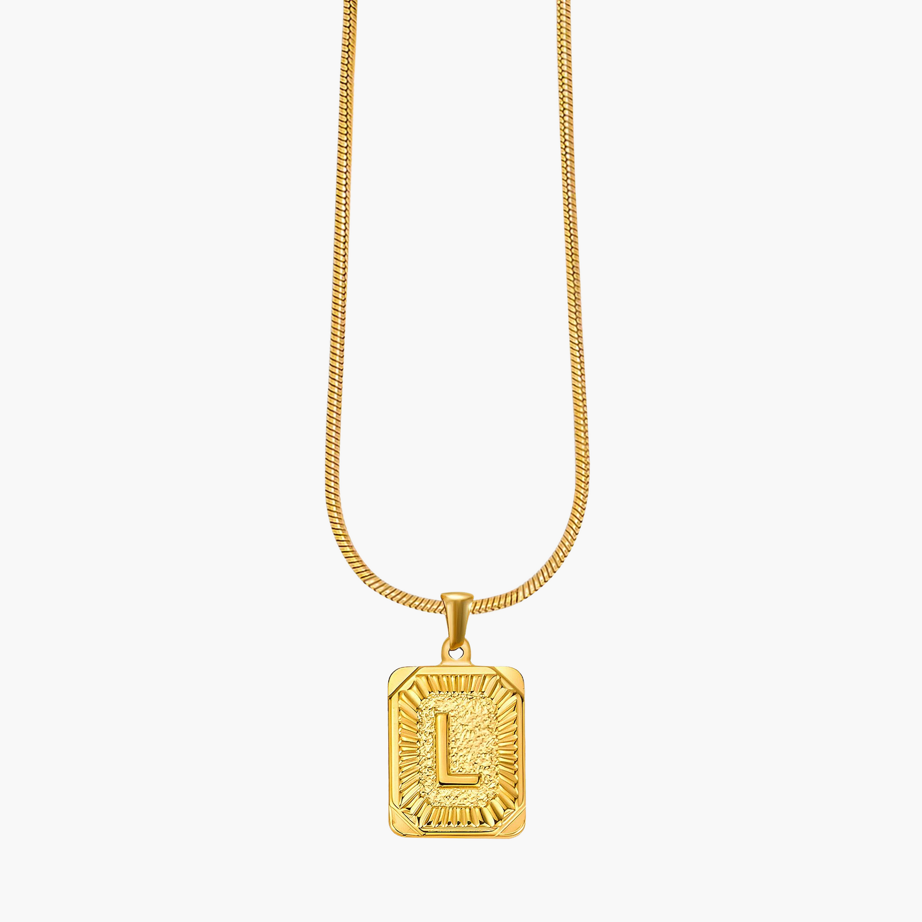 Colar inicial com letras de bolhas douradas brilhantes