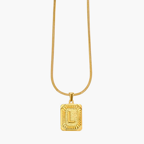 Colar inicial com letras de bolhas douradas brilhantes